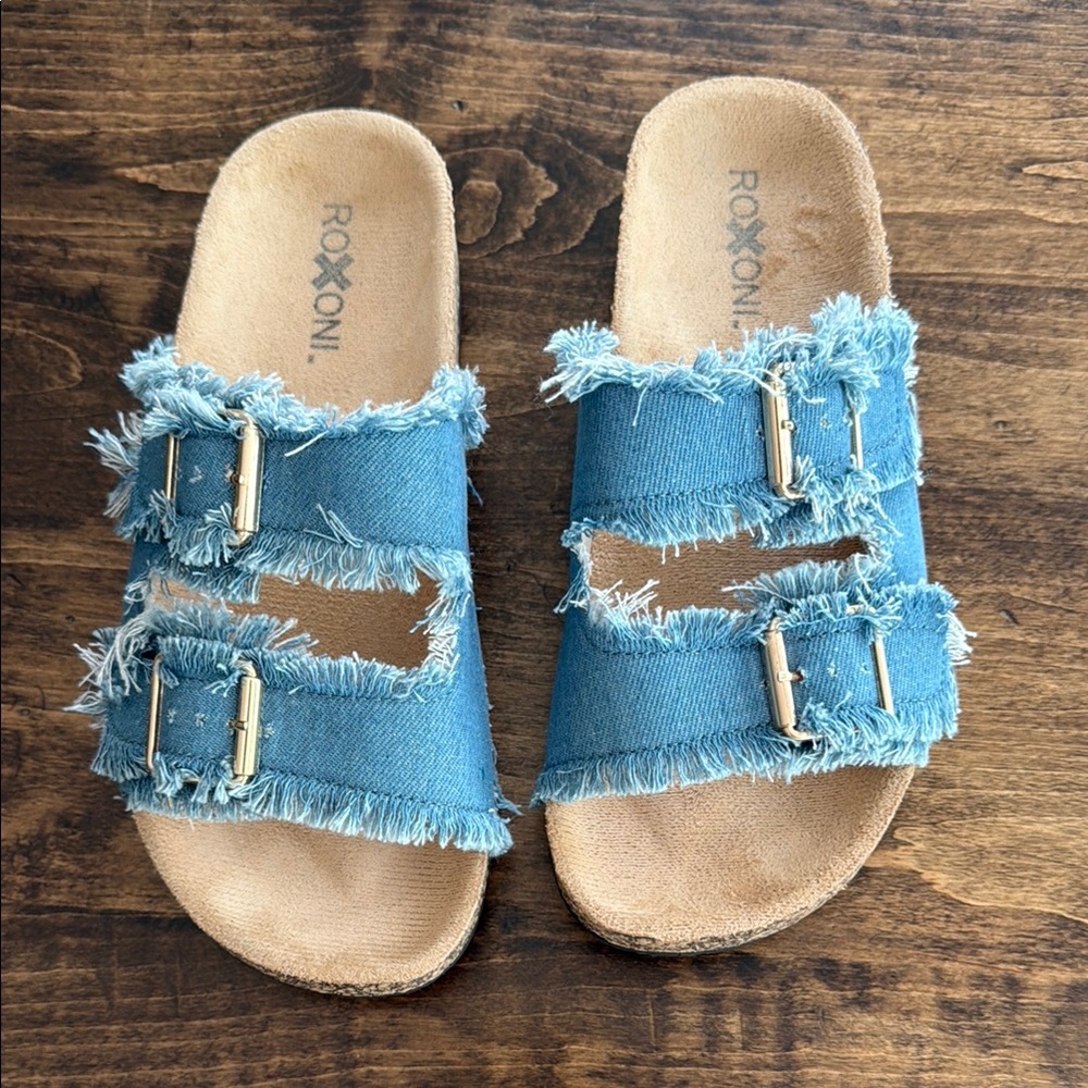Roxoni Women's Blue Comfort Fit Sandals Size 38 (US 7-7.5)